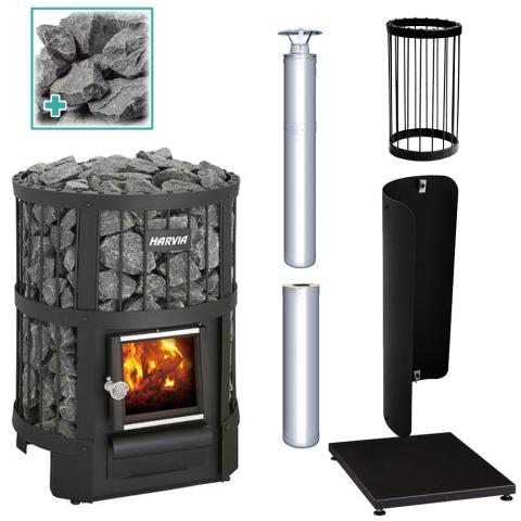 Harvia Legend 150 Stove Kit SS Harvia Legend 150, Chimney Kit, Protective bedding, Sheath, Stones