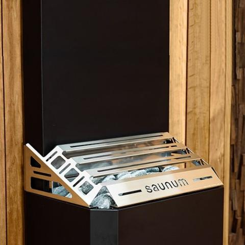 Saunum AIR 5 Sauna Heater - Air Series, 4.8kW Sauna Heater w/Climate Equalizer, Black