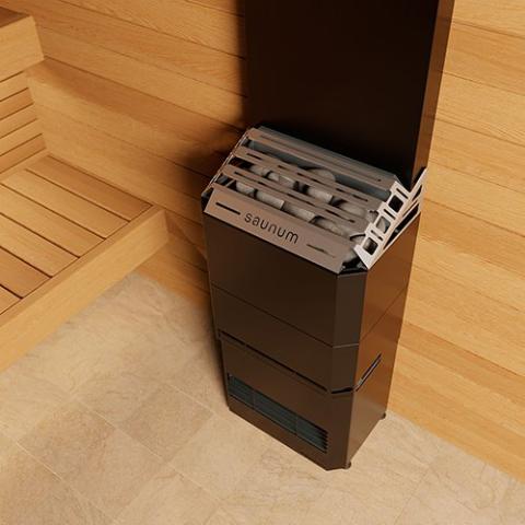 Saunum AIR 5 Sauna Heater - Air Series, 4.8kW Sauna Heater w/Climate Equalizer, Black
