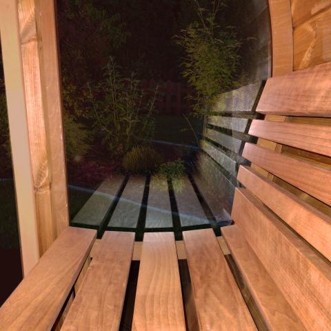 SaunaLife Ergo-series Model E8G - 6 Person Sauna Barrel with Glass Front