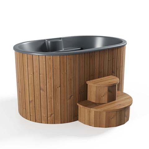 SaunaLife Model S2N, 2-Person Cold/Hot Immersion Tub, Natural