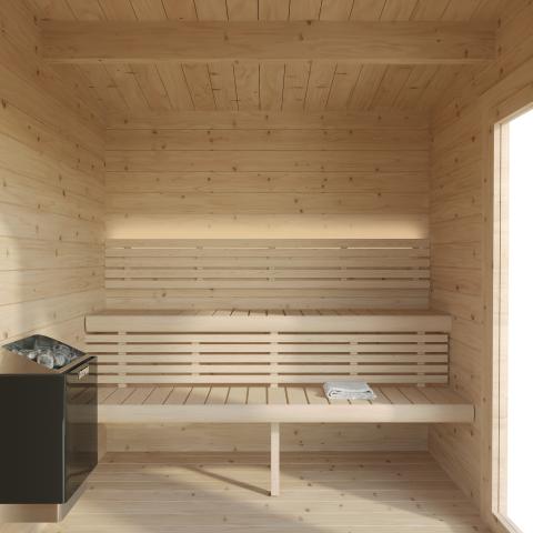 SaunaLife Garden-Series Model G4 Outdoor Home Sauna Kit - 6 person Sauna