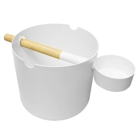 KOLO Bucket and Ladle - Sauna Bucket and Ladle Set, Bamboo/Aluminum, 1Gal