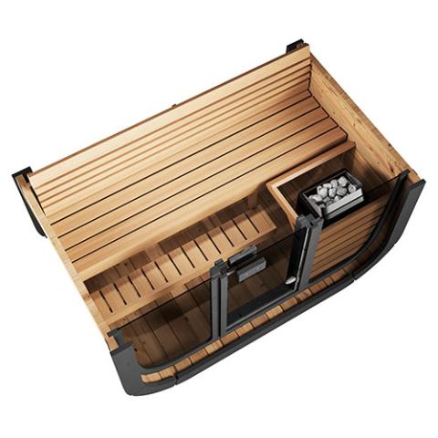 SaunaLife Model CL5G Cube-series - 4 Person Sauna with glass front