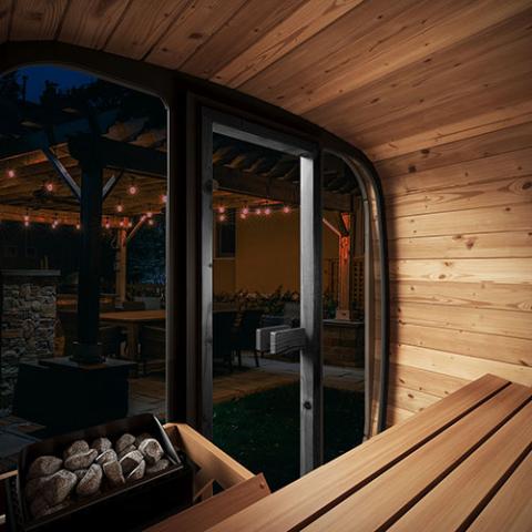 SaunaLife Model CL5G Cube-series - 4 Person Sauna with glass front