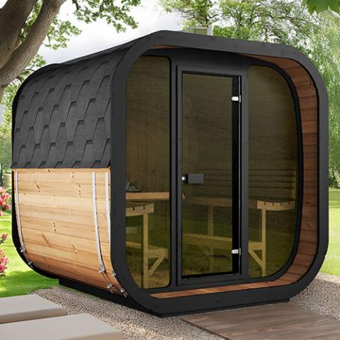 SaunaLife Model CL7G Cube-series 6-Person Sauna with Glass Front