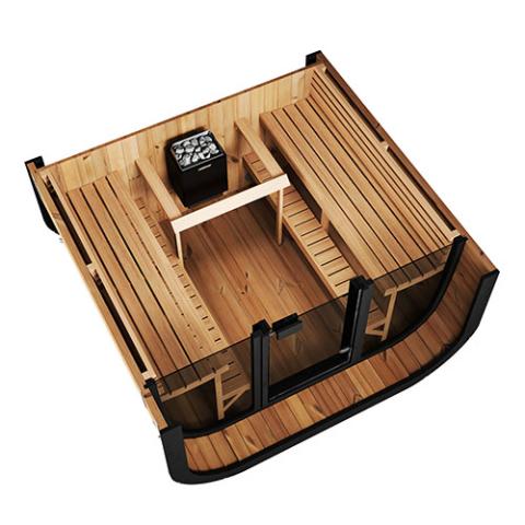 SaunaLife Model CL7G Cube-series 6-Person Sauna with Glass Front