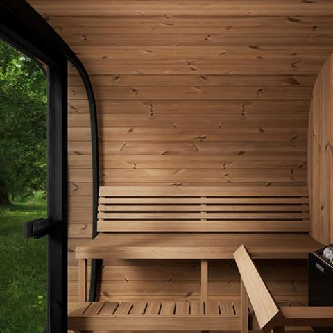 SaunaLife Model CL7G Cube-series 6-Person Sauna with Glass Front