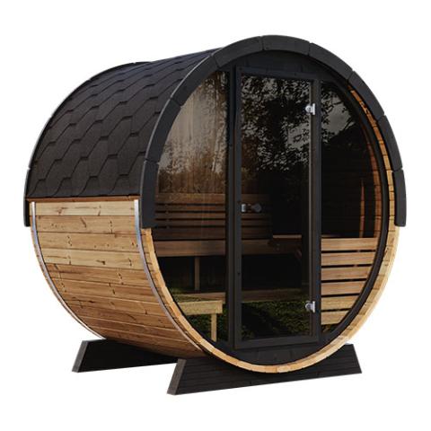 SaunaLife Ergo Elegance-series Model EE6G - 4 Person Sauna Barrel with glass front