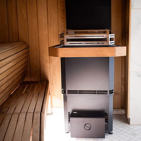 Saunum AIR L 10 - Air Series, 9.8kW Sauna Heater w/Climate Equalizer, Black