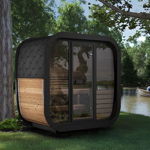 SaunaLife Cube-series Model CL5G - 4 Person Sauna with glass front