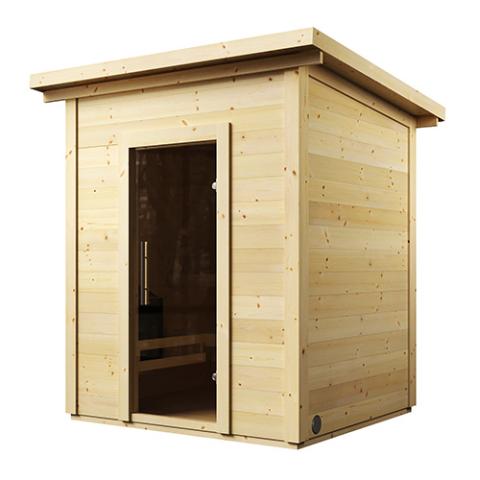 SaunaLife Garden-series Model G2 - Outdoor Home Sauna DIY Kit w/LED Light System - Up to 4 Persons