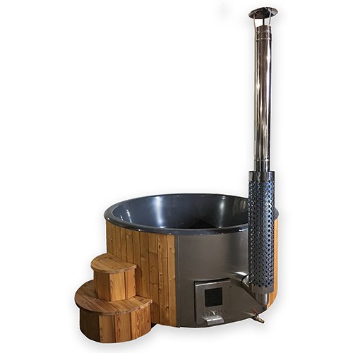 SaunaLife Model S4N - Wood-Burning Hot Tub, Natural, Up to 6 Persons