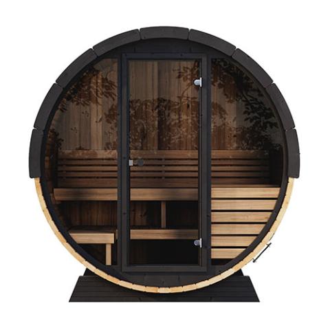 SaunaLife Ergo Elegance-series Model EE6G - 4 Person Sauna Barrel with glass front